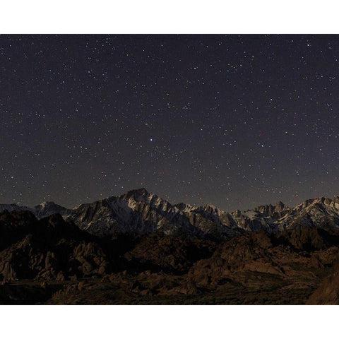 Mount Whitney Moon and Stars Black Modern Wood Framed Art Print by Severn, Shawn/Corinne