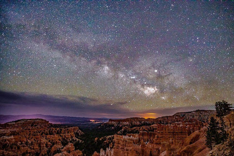 Milky Way over Bryce Canyon White Modern Wood Framed Art Print with Double Matting by Severn, Shawn/Corinne