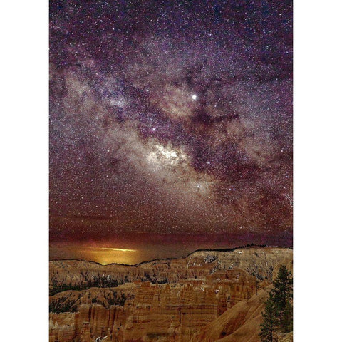 Milky Way over Bryce Canyon (portrait) Black Modern Wood Framed Art Print by Severn, Shawn/Corinne