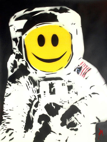 The Happynaut Black Modern Wood Framed Art Print by Sly, Juan