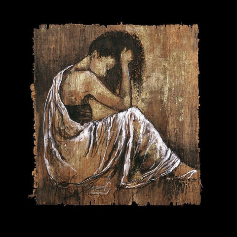 Soulful Grace I White Modern Wood Framed Art Print with Double Matting by Stewart, Monica