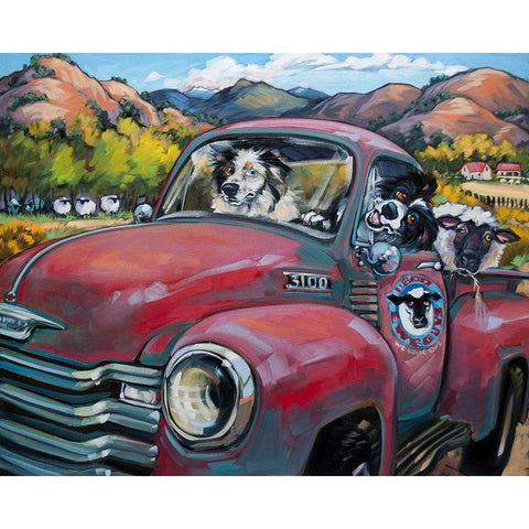 1-800 Ewe Guys Black Modern Wood Framed Art Print by Townsend, CR