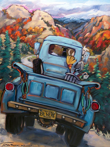 Be Here Now Black Ornate Wood Framed Art Print with Double Matting by Townsend, CR