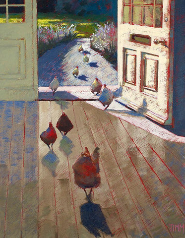 Girls Day Out Black Ornate Wood Framed Art Print with Double Matting by Timmerman, Lisa