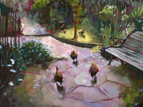 The Secret Garden White Modern Wood Framed Art Print with Double Matting by Timmerman, Lisa