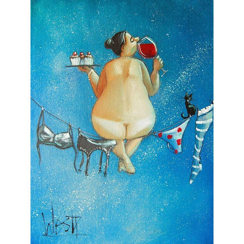 Out of this World White Modern Wood Framed Art Print by West, Ronald