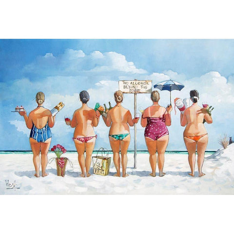 No Alcohol Beyond this Point II White Modern Wood Framed Art Print by West, Ronald