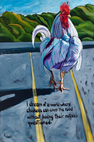 Don’t Ask White Modern Wood Framed Art Print with Double Matting by Wronski, Kathryn