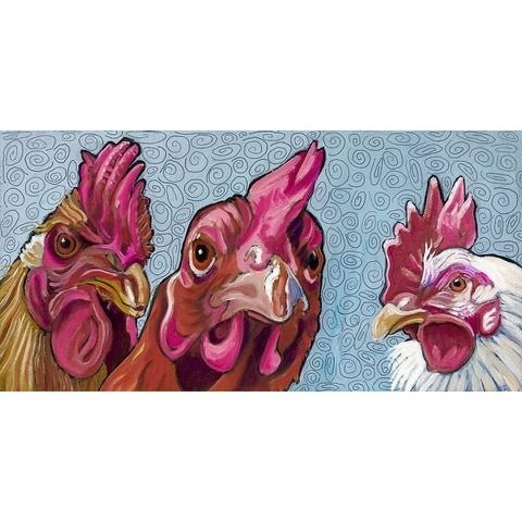 Three Chicks White Modern Wood Framed Art Print by Wronski, Kathryn