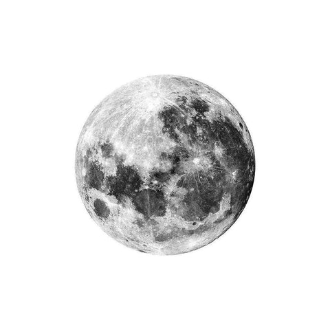 Full Moon Black Modern Wood Framed Art Print by Wong, Brandon