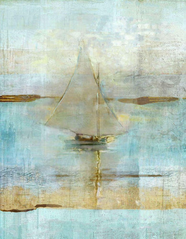 Sailing In Dusk Black Ornate Wood Framed Art Print with Double Matting by Wiley, Marta