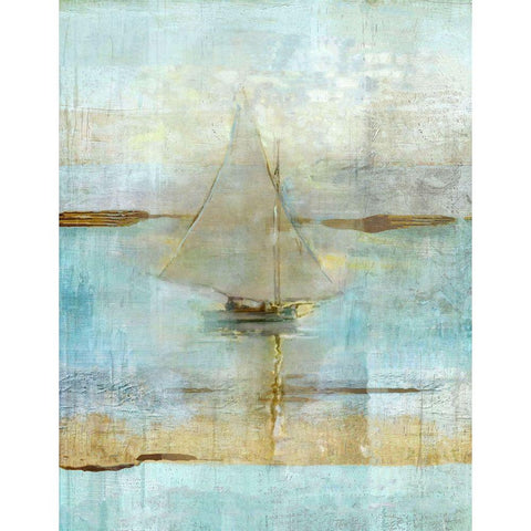 Sailing In Dusk Black Modern Wood Framed Art Print by Wiley, Marta