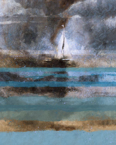 Storm White Modern Wood Framed Art Print with Double Matting by Wiley, Marta
