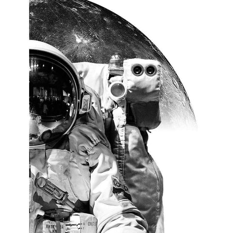 Modern Astronaut No. 1 Black Modern Wood Framed Art Print by Wong, Brandon