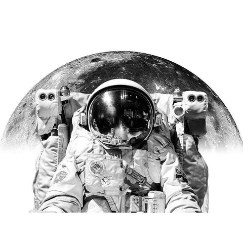 Modern Astronaut No. 2 Black Modern Wood Framed Art Print by Wong, Brandon