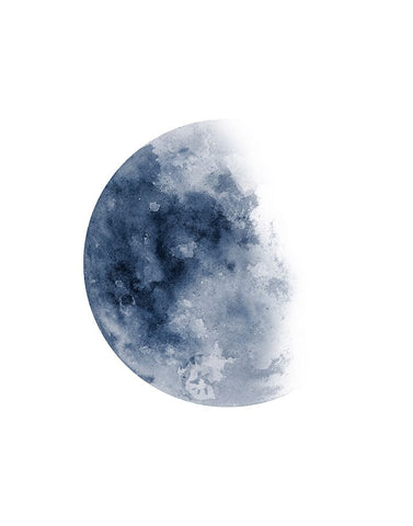 Phases Of The Moon No. 1 White Modern Wood Framed Art Print with Double Matting by Wong, Brandon