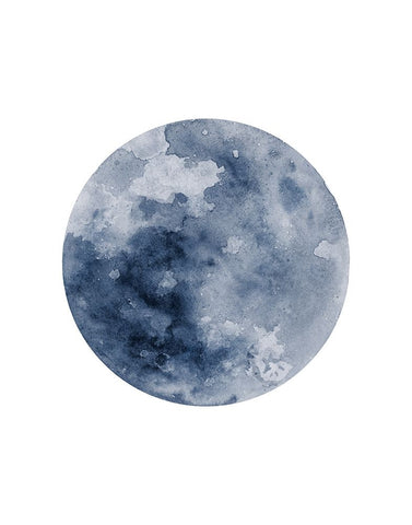 Phases Of The Moon No. 2 White Modern Wood Framed Art Print with Double Matting by Wong, Brandon