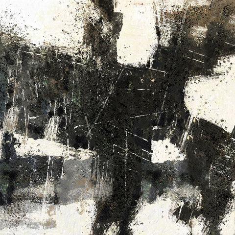Abstract Black and White White Modern Wood Framed Art Print with Double Matting by Wiley, Marta