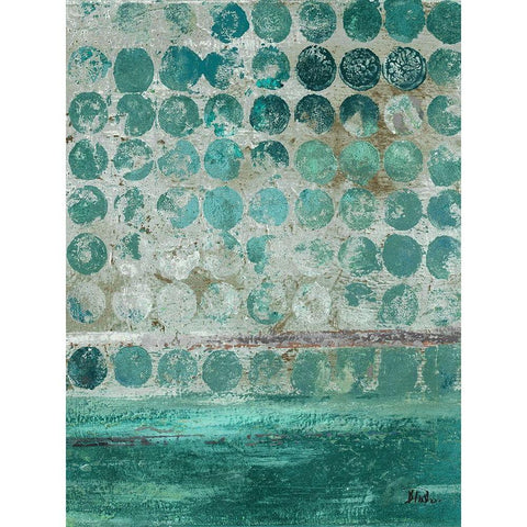 Dots on Turquoise Black Modern Wood Framed Art Print by Pinto, Patricia