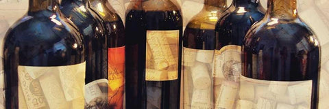 Wine Label Panel II Black Ornate Wood Framed Art Print with Double Matting by Peck, Gail