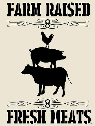 Farm Raised Black Ornate Wood Framed Art Print with Double Matting by Metz, Andi