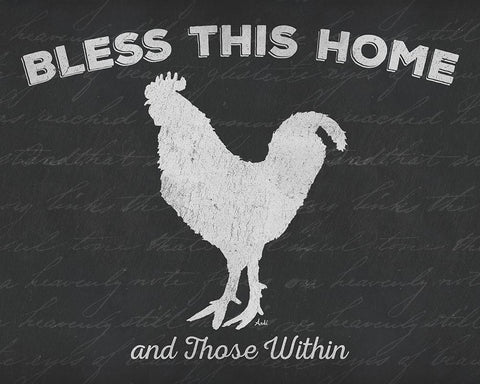 Bless This Home And Those Within White Modern Wood Framed Art Print with Double Matting by Metz, Andi