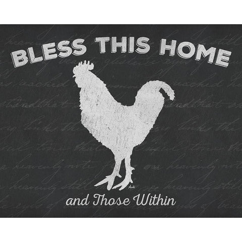 Bless This Home And Those Within Black Modern Wood Framed Art Print with Double Matting by Metz, Andi