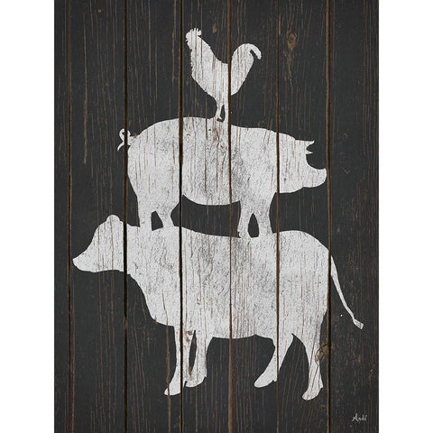 Farm Stack Black Modern Wood Framed Art Print by Metz, Andi