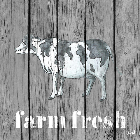 Wood Farm Grey I White Modern Wood Framed Art Print with Double Matting by Metz, Andi