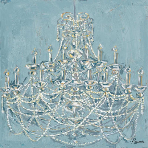 New Chandelier I Black Ornate Wood Framed Art Print with Double Matting by French-Roussia, Heather A.