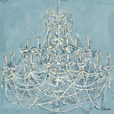 New Chandelier I White Modern Wood Framed Art Print by French-Roussia, Heather A.