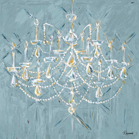 New Chandelier II White Modern Wood Framed Art Print by French-Roussia, Heather A.
