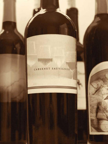 Wine Bottles II Black Ornate Wood Framed Art Print with Double Matting by Peck, Gail