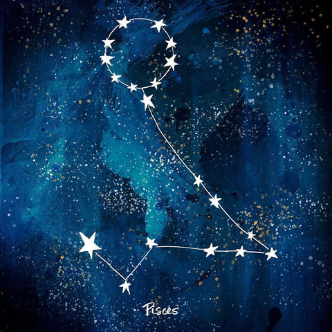 Pisces Black Modern Wood Framed Art Print by Papa, Kat