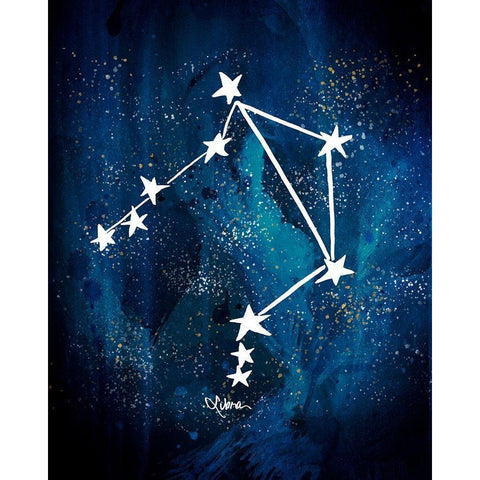 Libra Black Modern Wood Framed Art Print by Papa, Kat