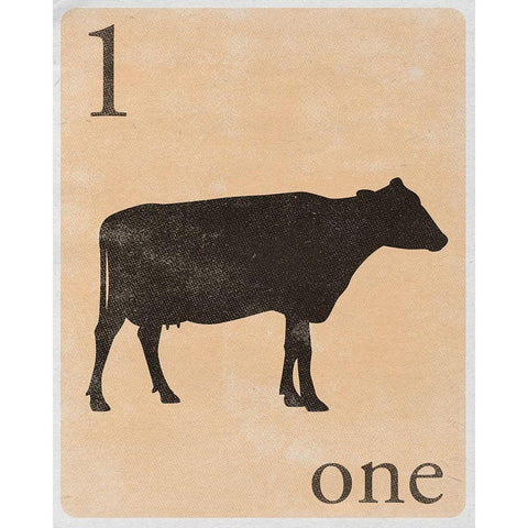 Count by Farm Animals I Black Modern Wood Framed Art Print with Double Matting by SD Graphics Studio