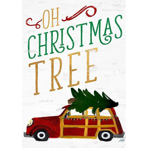 Oh Christmas Tree Black Modern Wood Framed Art Print by DeRice, Julie