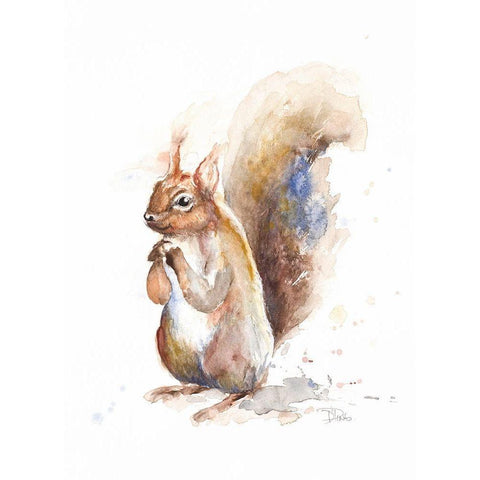 Squirrel Black Modern Wood Framed Art Print by Pinto, Patricia