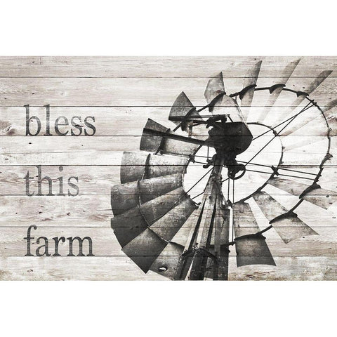 Bless This Farm Black Modern Wood Framed Art Print by Meneely, Dan