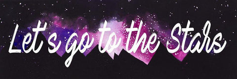 Lets Go To The Stars White Modern Wood Framed Art Print with Double Matting by Bucheli, Amaya