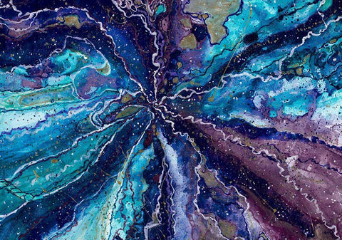 Deep Galaxy White Modern Wood Framed Art Print with Double Matting by Bucheli, Amaya