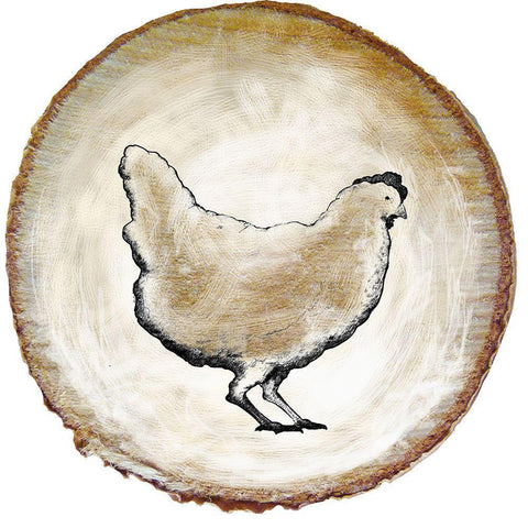 Barnyard Coop Circle IV Gold Ornate Wood Framed Art Print with Double Matting by Diannart