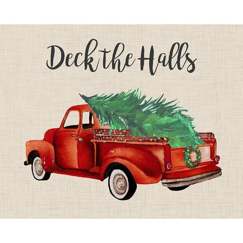 Deck The Halls Black Modern Wood Framed Art Print with Double Matting by Medley, Elizabeth