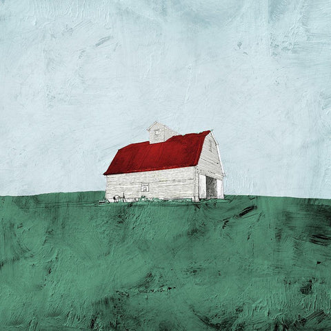 Mint Fields Black Modern Wood Framed Art Print by Mabat, Ynon