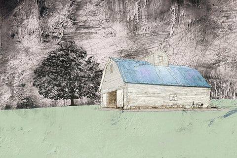 Midnight Storms White Modern Wood Framed Art Print with Double Matting by Mabat, Ynon