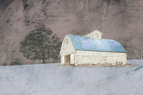 Gloomy Evenings White Modern Wood Framed Art Print with Double Matting by Mabat, Ynon