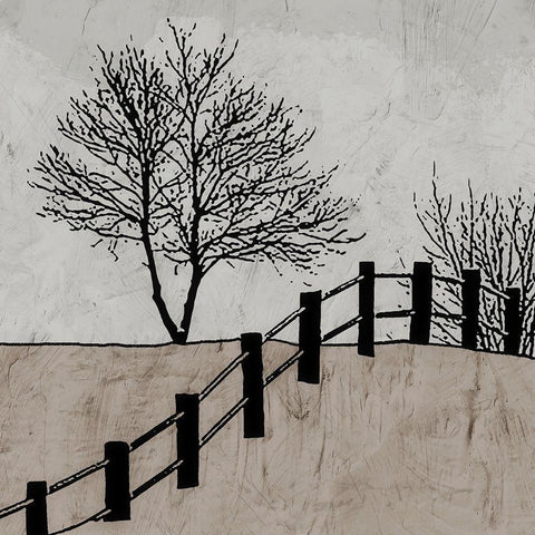 Over the Fence Black Modern Wood Framed Art Print by Mabat, Ynon