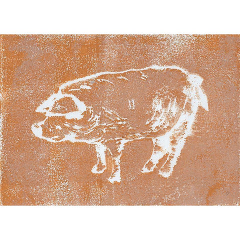 Country Pig Black Modern Wood Framed Art Print with Double Matting by Loreth, Lanie