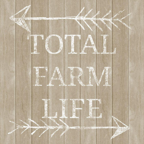 Total Farm Life White Modern Wood Framed Art Print by SD Graphics Studio