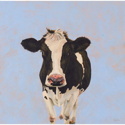 Onward Cow Black Modern Wood Framed Art Print by Green, Jenny